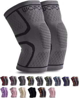Knee Brace Sleeves for Weightlifting Working out, Knee Pain Relief for Meniscus Tear Arthritis ACL MCL (2 Pack)