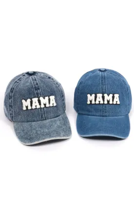 LCAP3029 - Chenille MAMA Patch Denim Baseball Cap