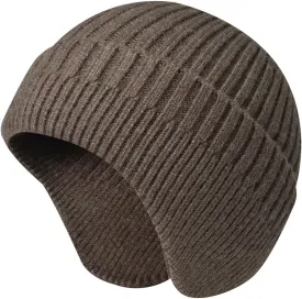 LLmoway Knit Beanie with Earflap Warm Winter Hat Soft Lightweight Stocking Cap for Men Women Youth Cold Weather Outdoor