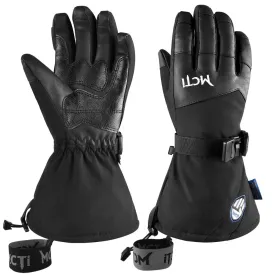 MCTi Waterproof Ski Snowboard Gloves Touchscreen PU Leather Winter Gloves with Wrist Leashes