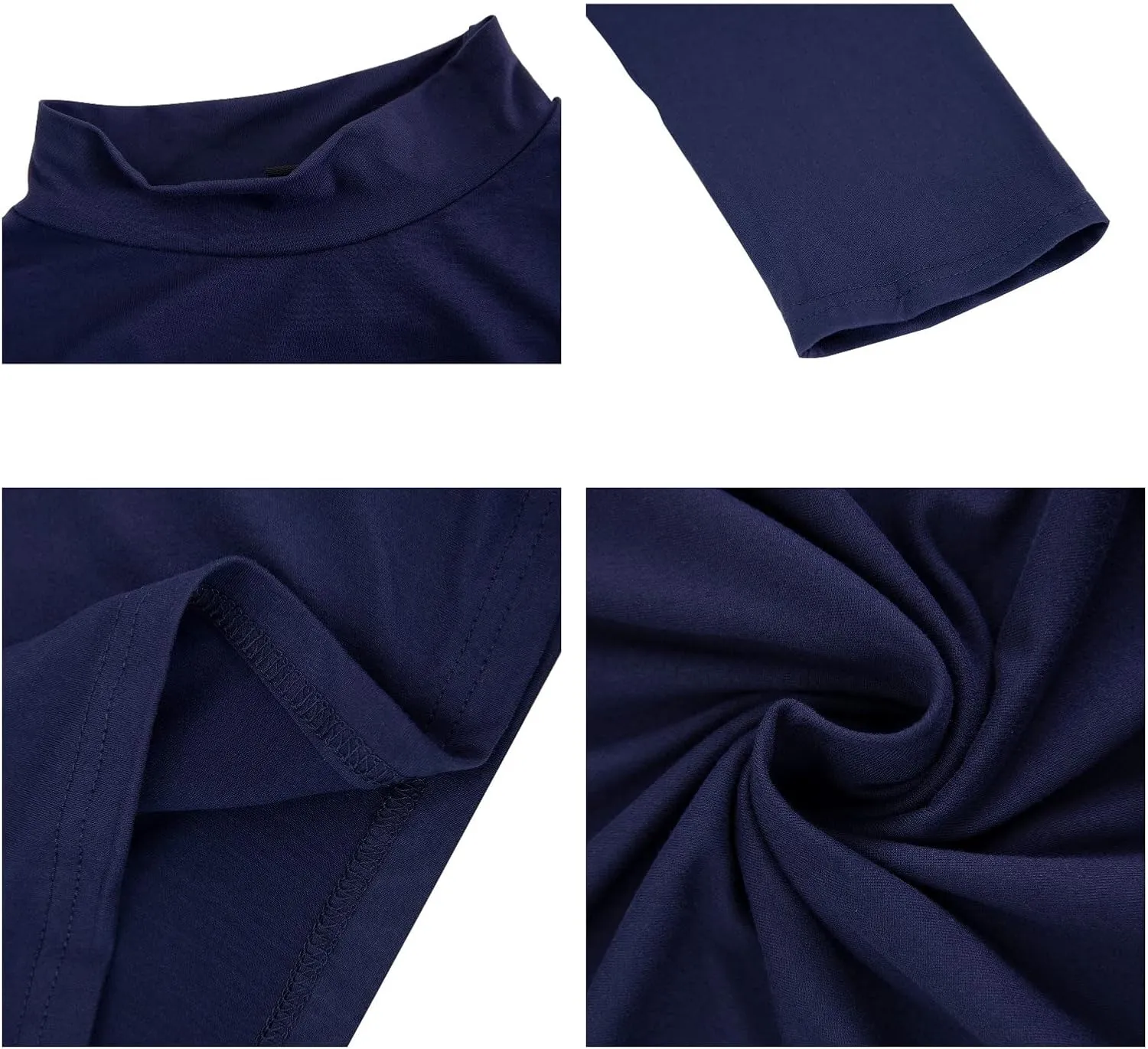 Men's Fashion Mock Turtleneck T-Shirts Long Sleeve Pullover Sweater Basic Designed Undershirt Slim Fit Top