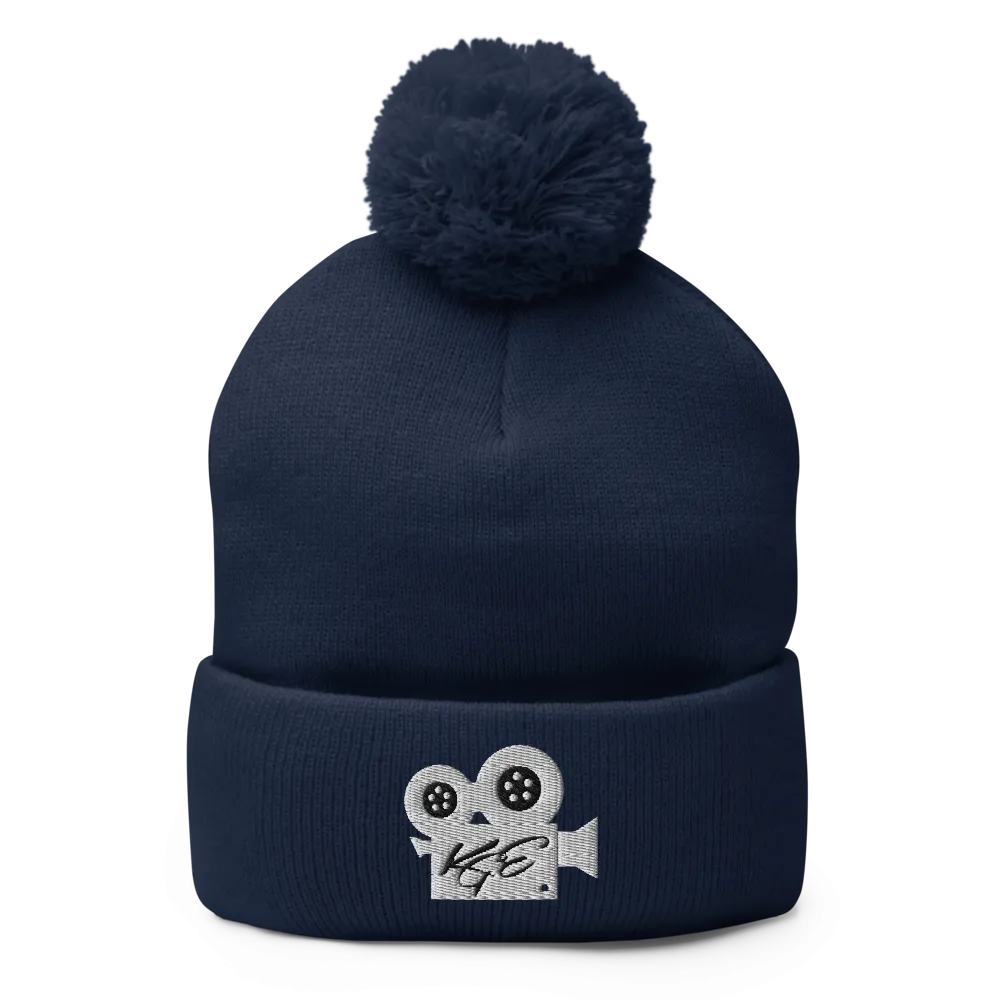 (NEW) KGE WT Movie Camera Pom-Pom Beanie
