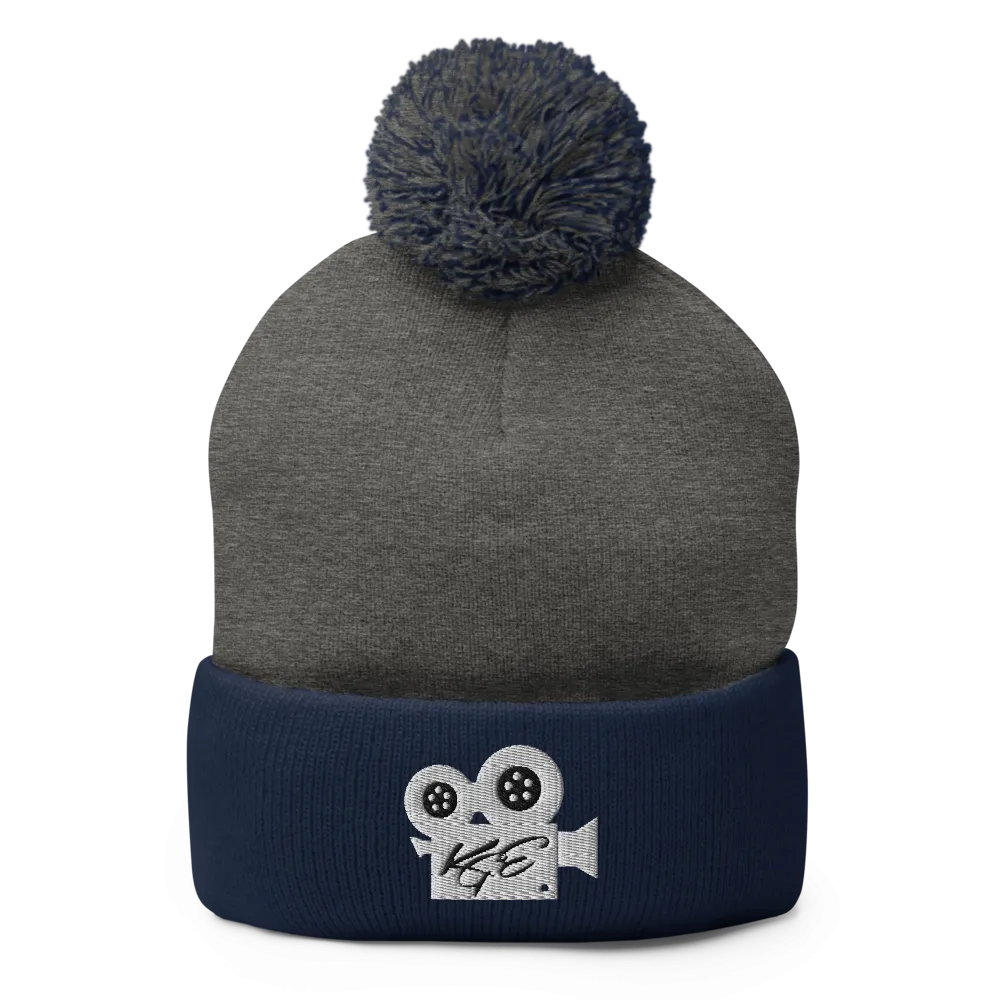 (NEW) KGE WT Movie Camera Pom-Pom Beanie