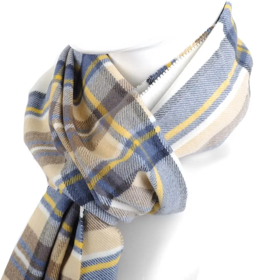 Nollia Plaid Fall/Winter Scarf for Men & Women-Plaid Color Cashmere Feels Acrylic Scarves