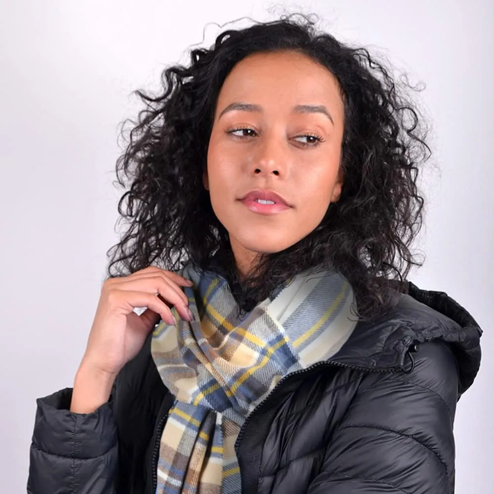 Nollia Plaid Fall/Winter Scarf for Men & Women-Plaid Color Cashmere Feels Acrylic Scarves