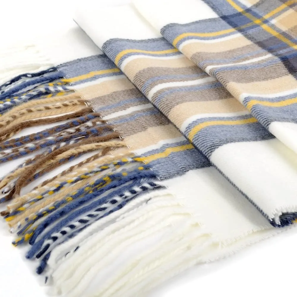 Nollia Plaid Fall/Winter Scarf for Men & Women-Plaid Color Cashmere Feels Acrylic Scarves