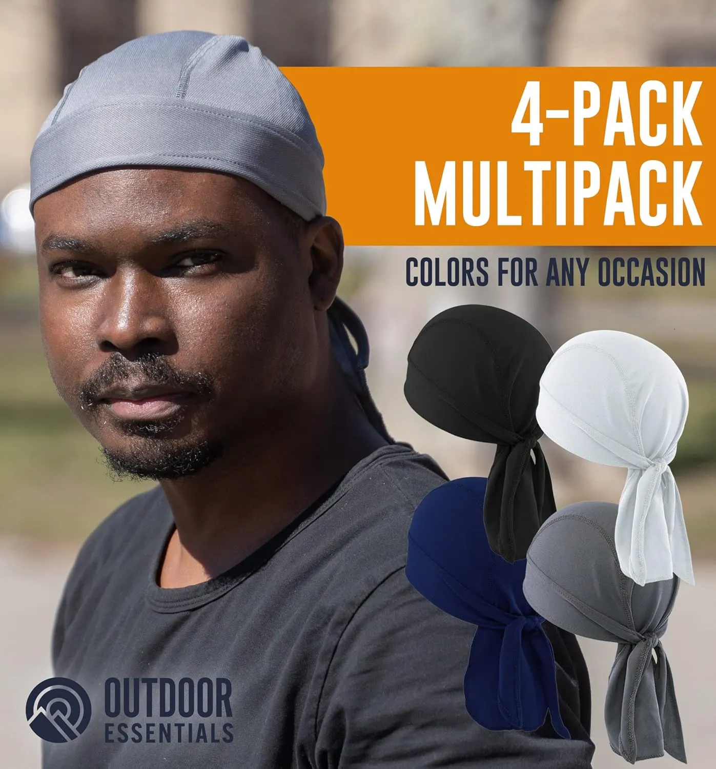 OutdoorEssentials Cooling Helmet Liner - Motorcycle Headwraps for Men - Do Rag Bandanas for Men - Bandana Skull Cap Biker Cap
