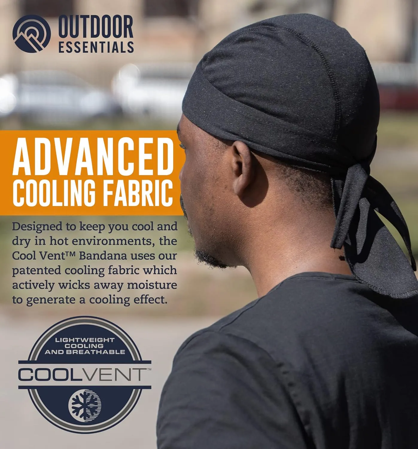 OutdoorEssentials Cooling Helmet Liner - Motorcycle Headwraps for Men - Do Rag Bandanas for Men - Bandana Skull Cap Biker Cap