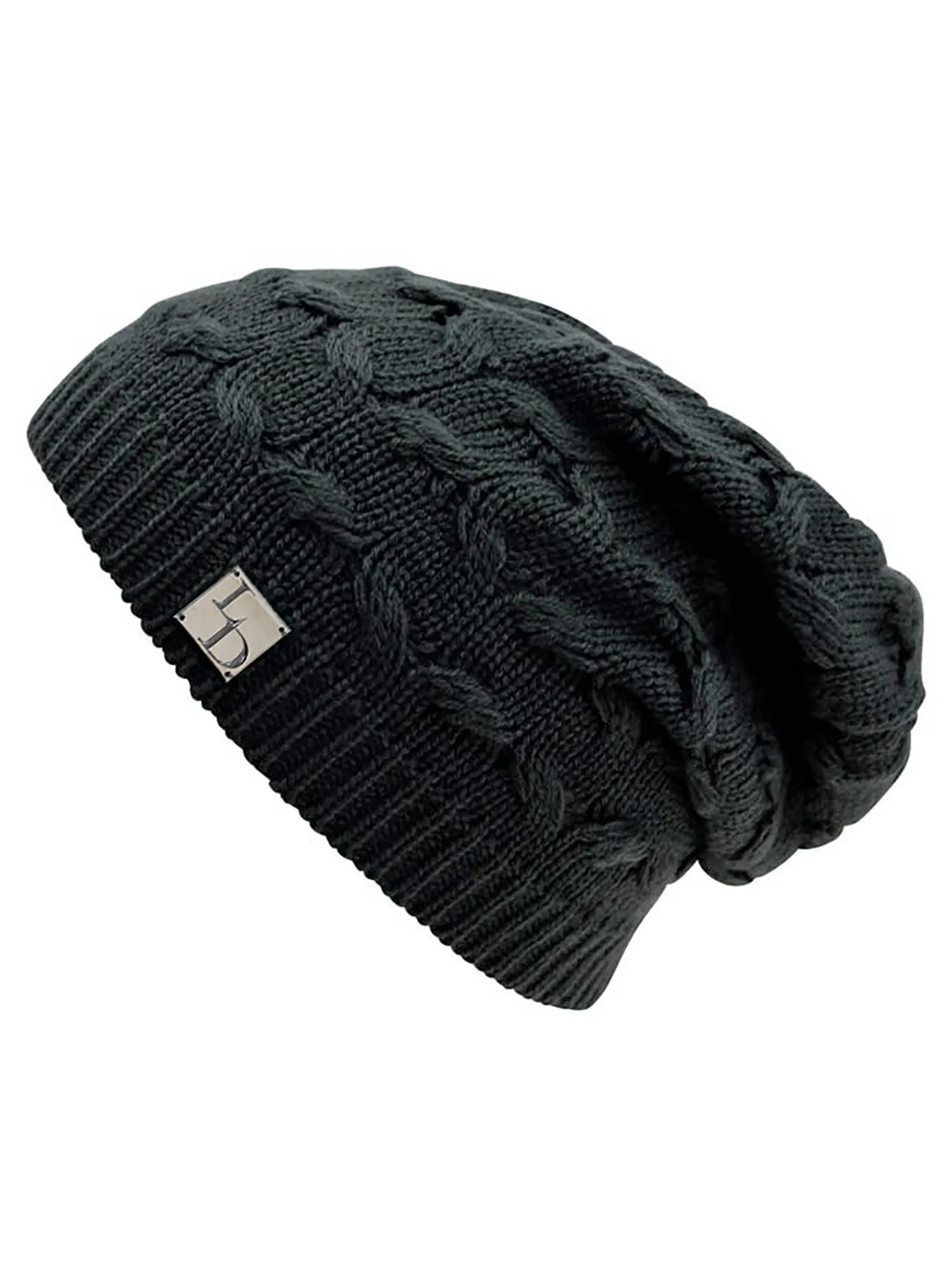 Oversize Cable Knit Slouchy Beanie Cap Hat