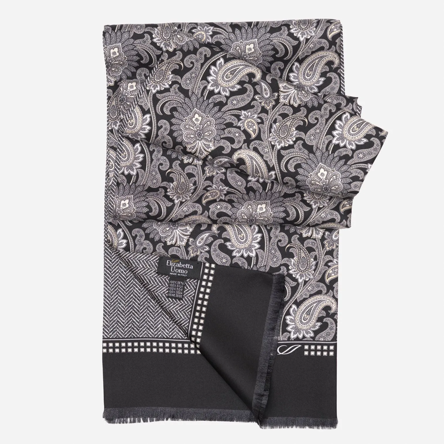 Pasquino - Reversible Silk Scarf - Black