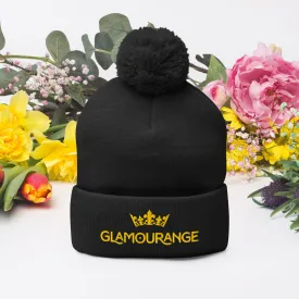 Pom Pom Beanie Embroidery Hat - Multi Colours (Glamourange Beanie With Pom Pom Knit Cap Winter Hat Collection)