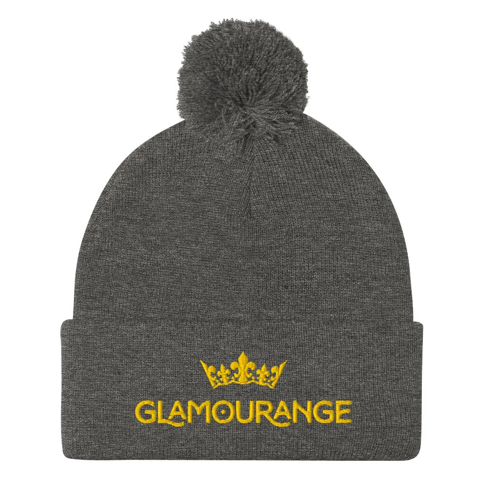 Pom Pom Beanie Embroidery Hat - Multi Colours (Glamourange Beanie With Pom Pom Knit Cap Winter Hat Collection)
