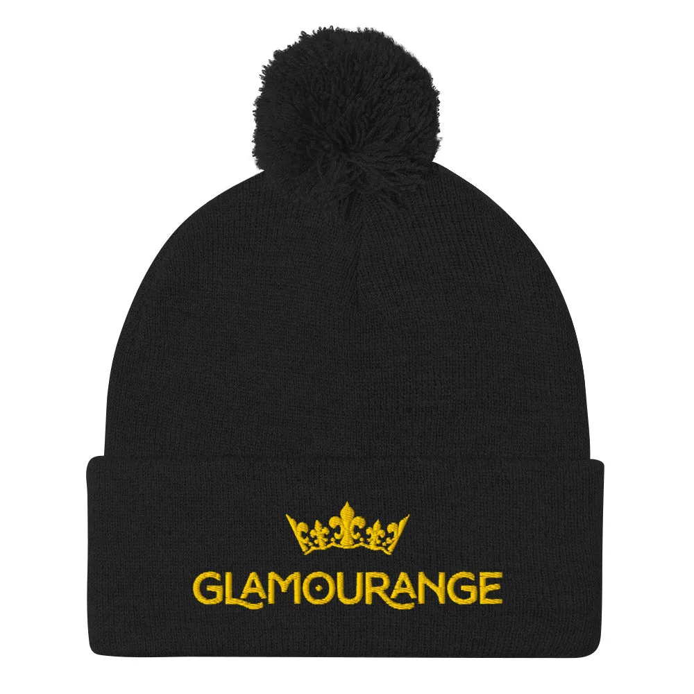 Pom Pom Beanie Embroidery Hat - Multi Colours (Glamourange Beanie With Pom Pom Knit Cap Winter Hat Collection)