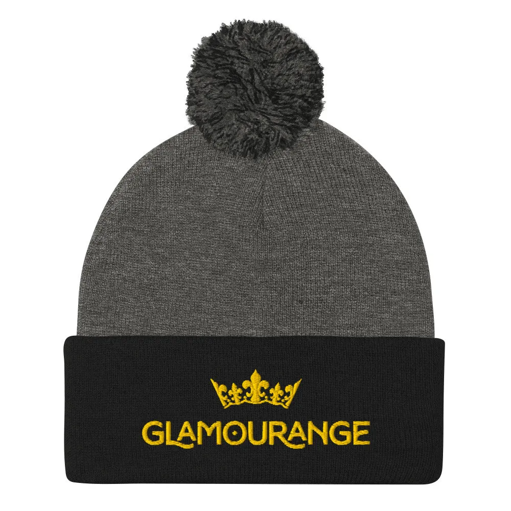 Pom Pom Beanie Embroidery Hat - Multi Colours (Glamourange Beanie With Pom Pom Knit Cap Winter Hat Collection)