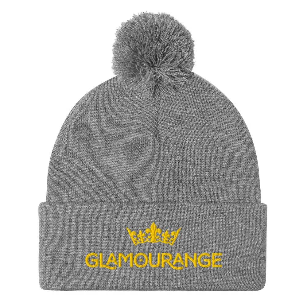 Pom Pom Beanie Embroidery Hat - Multi Colours (Glamourange Beanie With Pom Pom Knit Cap Winter Hat Collection)