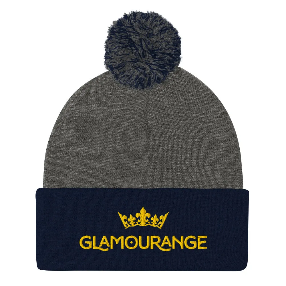Pom Pom Beanie Embroidery Hat - Multi Colours (Glamourange Beanie With Pom Pom Knit Cap Winter Hat Collection)