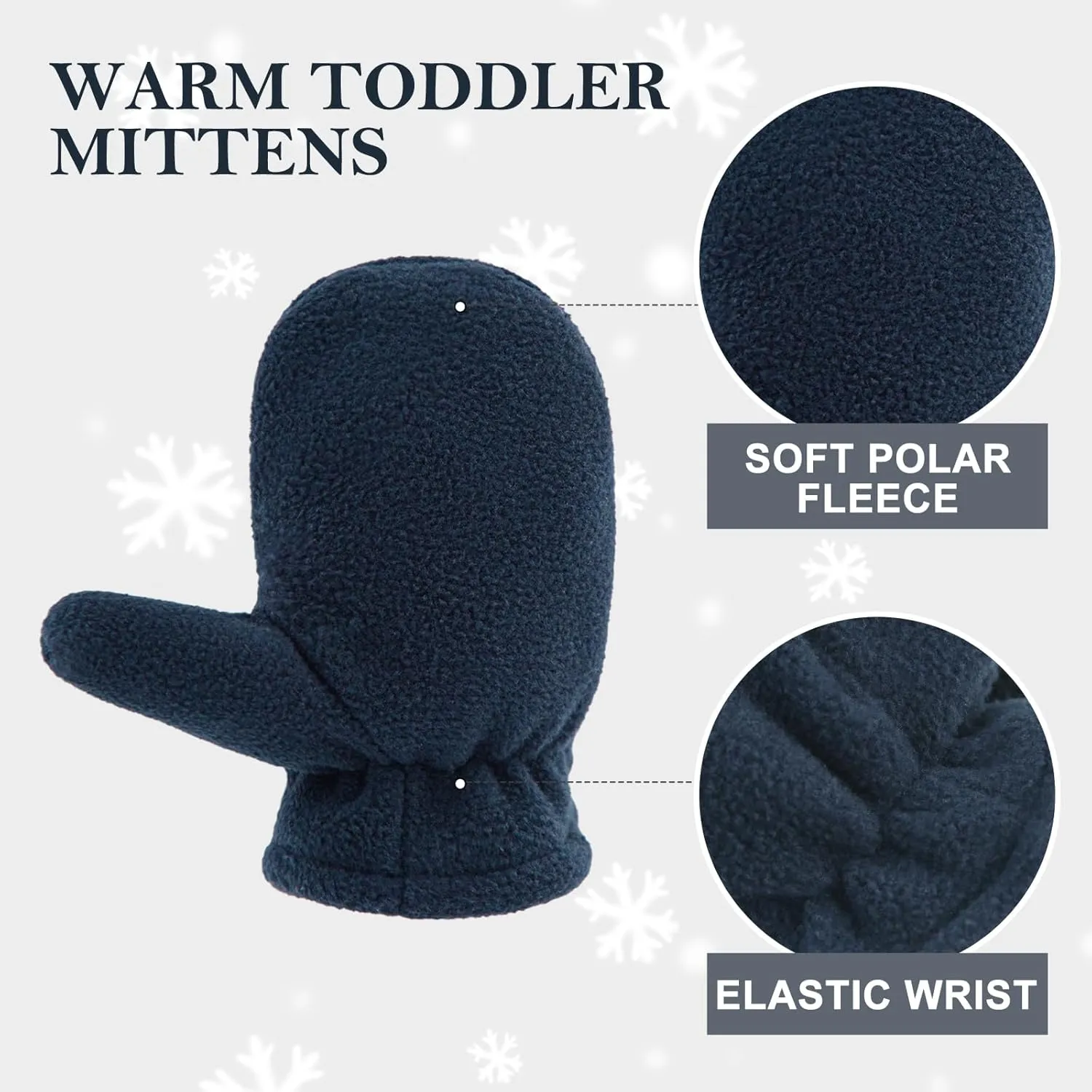 RAOEXI Toddler Infant Winter Mittens Lined with Fleece Easy-on Baby Boy Girls Warm Gloves Outdoor