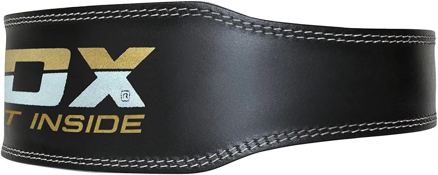 RDX 4 Inch Leather Weightlifting Gym Belt