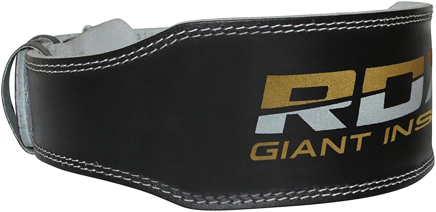 RDX 4 Inch Leather Weightlifting Gym Belt