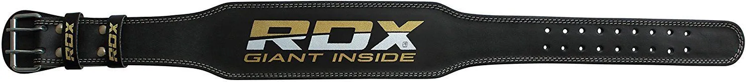 RDX 4 Inch Leather Weightlifting Gym Belt