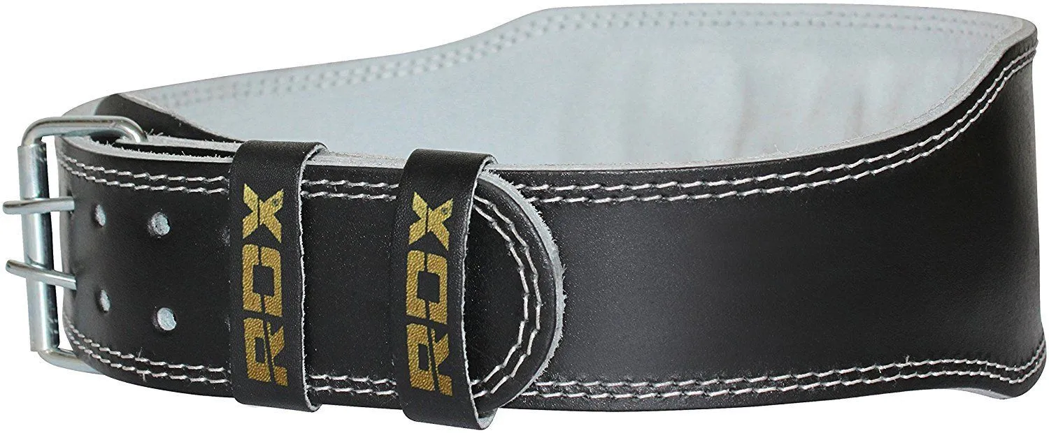 RDX 4 Inch Leather Weightlifting Gym Belt
