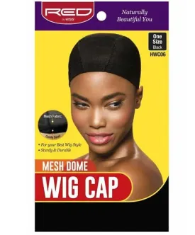 Red By Kiss Mesh Dome Wig Cap Black HWC06
