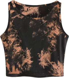 Remidoo Women's Casual Sleeveless Graphic Cropped Top Crewneck Tank Top Shirts