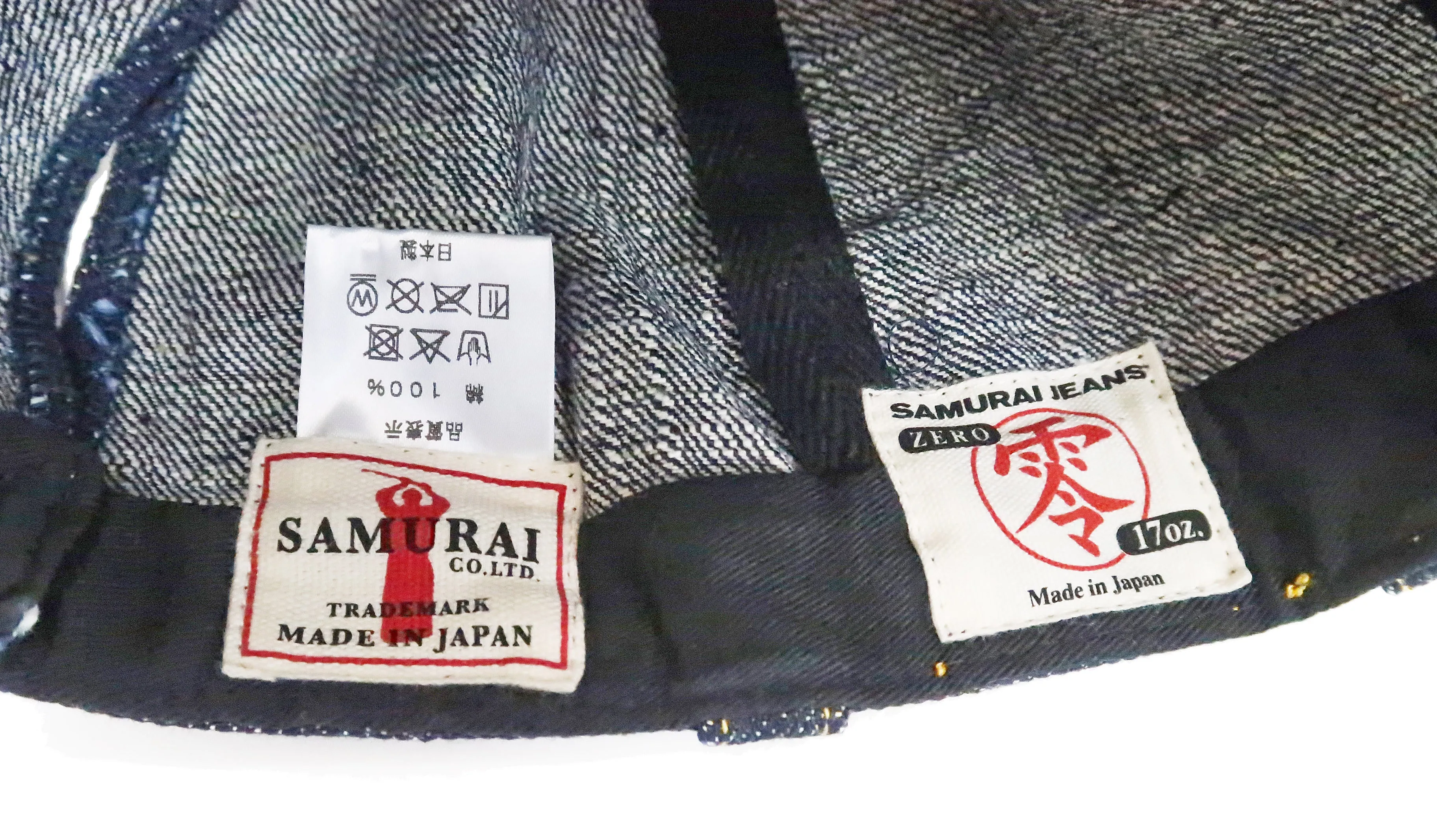 Samurai Jeans Denim Workman Cap Men's Adjustable Working denim Hat SJ201WC-5000VX17oz