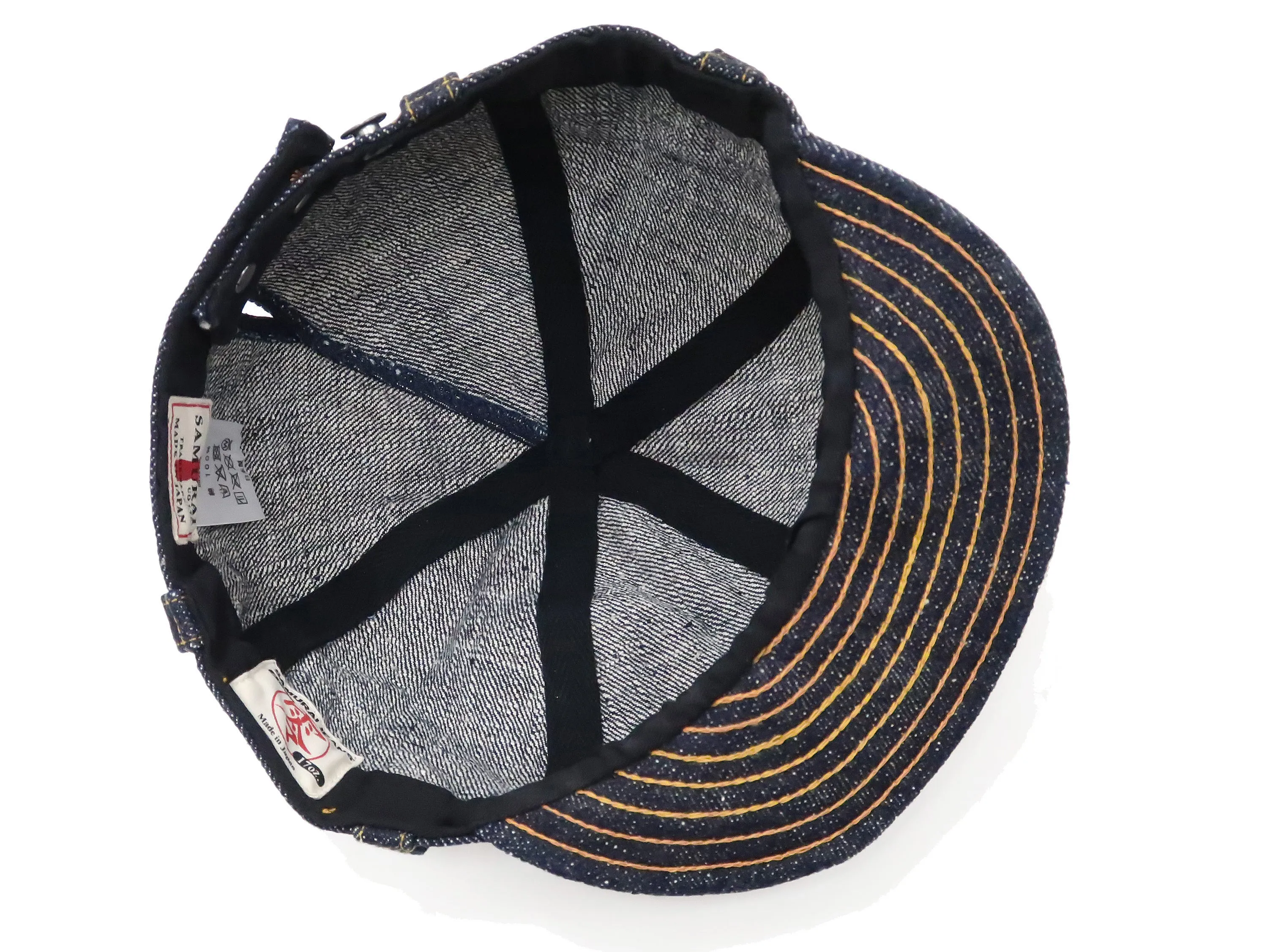 Samurai Jeans Denim Workman Cap Men's Adjustable Working denim Hat SJ201WC-5000VX17oz