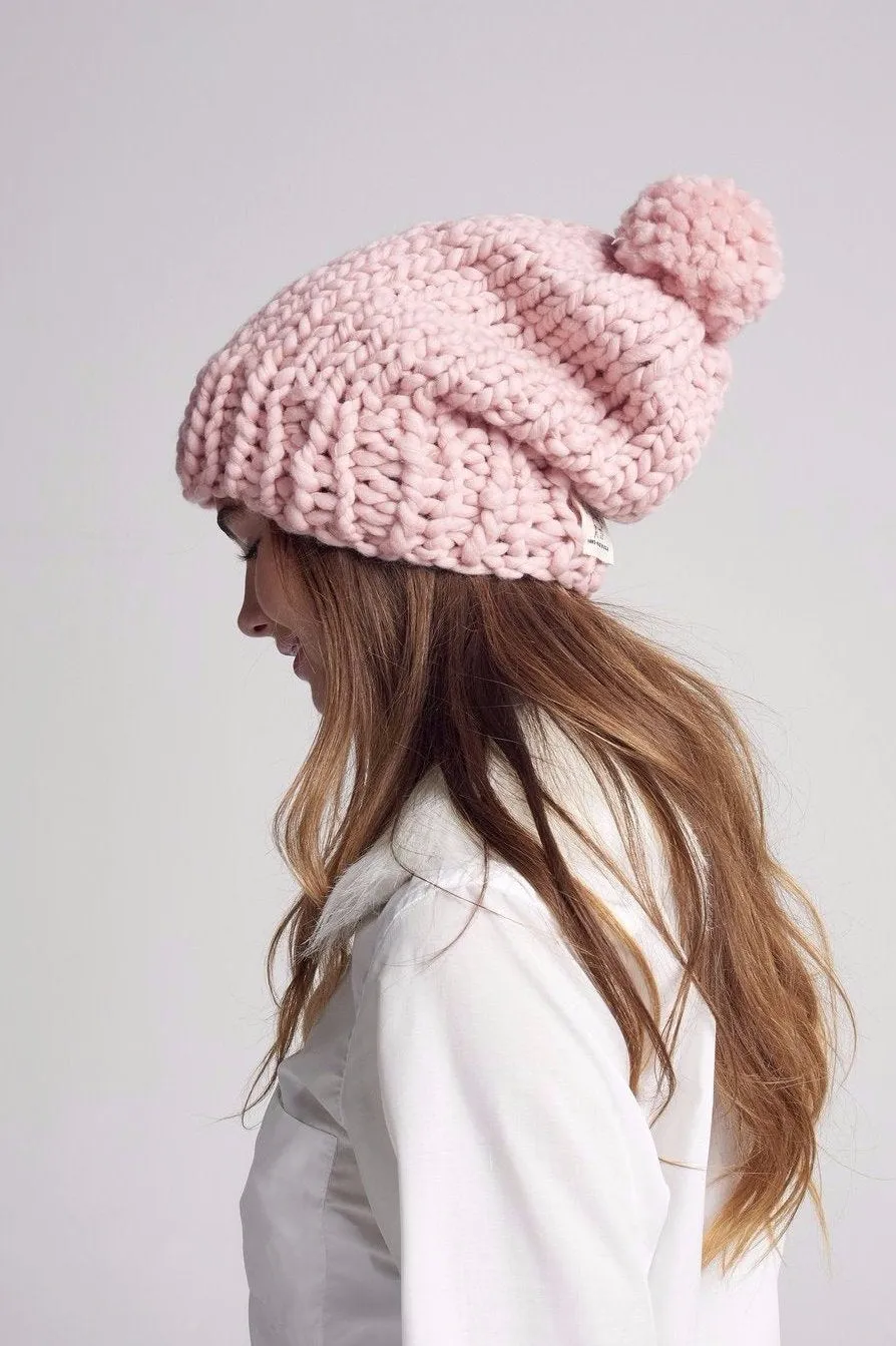 Slouchy Pompom Beanie - Merino