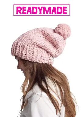 Slouchy Pompom Beanie - Merino