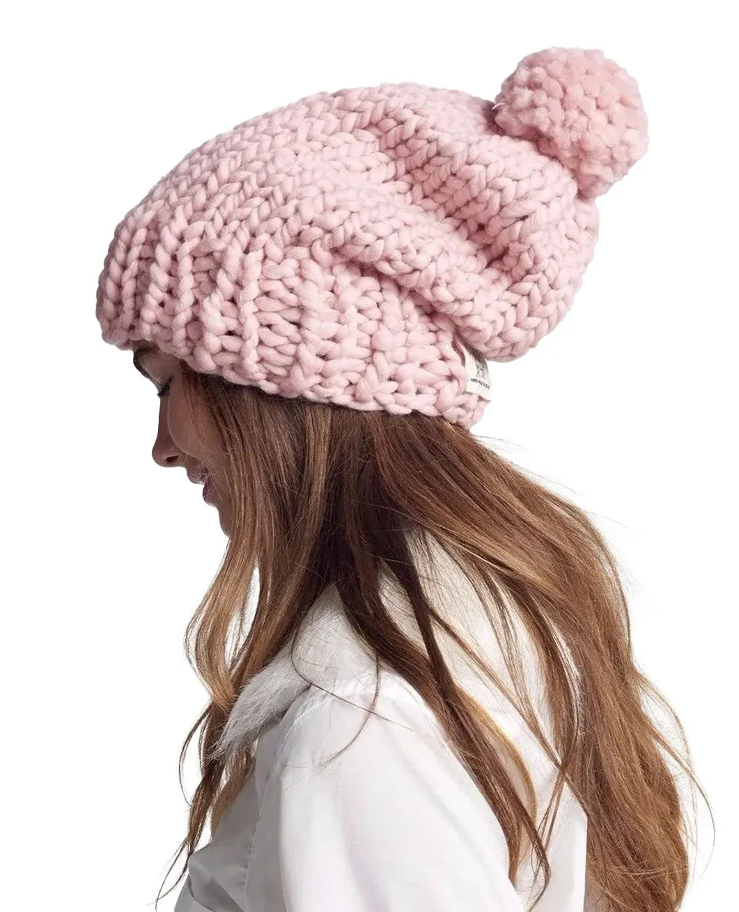 Slouchy Pompom Beanie - Merino