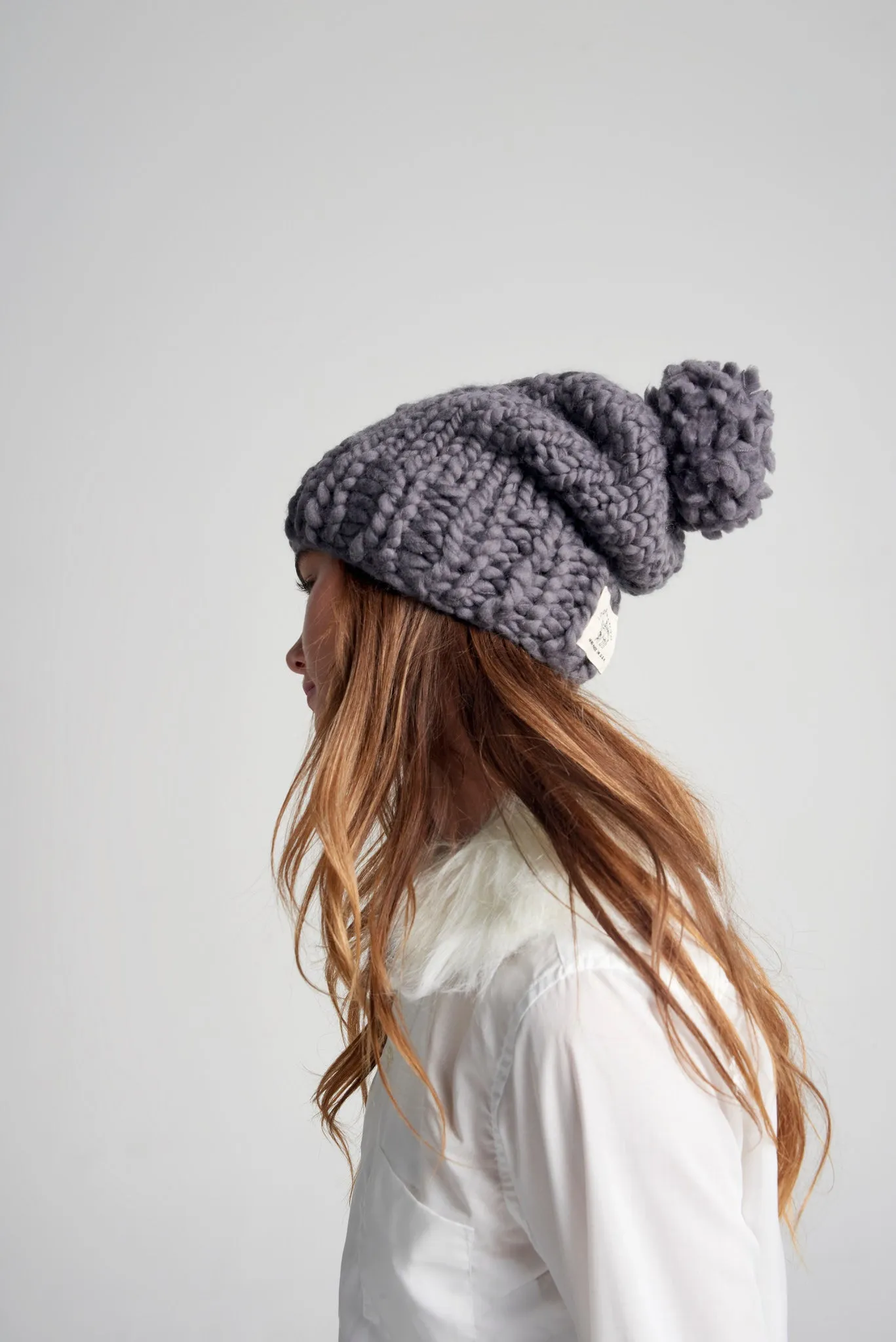 Slouchy Pompom Beanie - Merino