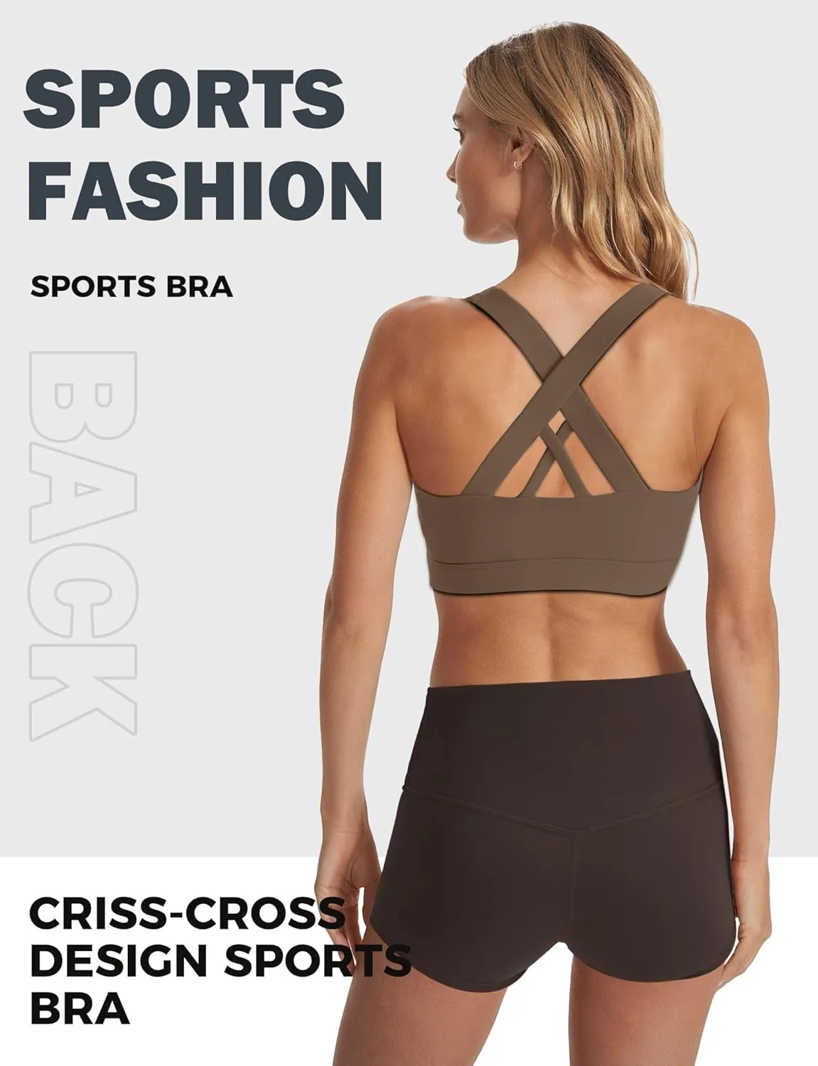 Sports Bras for Women, High Support Criss Cross Back Bras for Large Bust, High Impact Strappy Yoga Workout Bra
