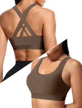 Sports Bras for Women, High Support Criss Cross Back Bras for Large Bust, High Impact Strappy Yoga Workout Bra