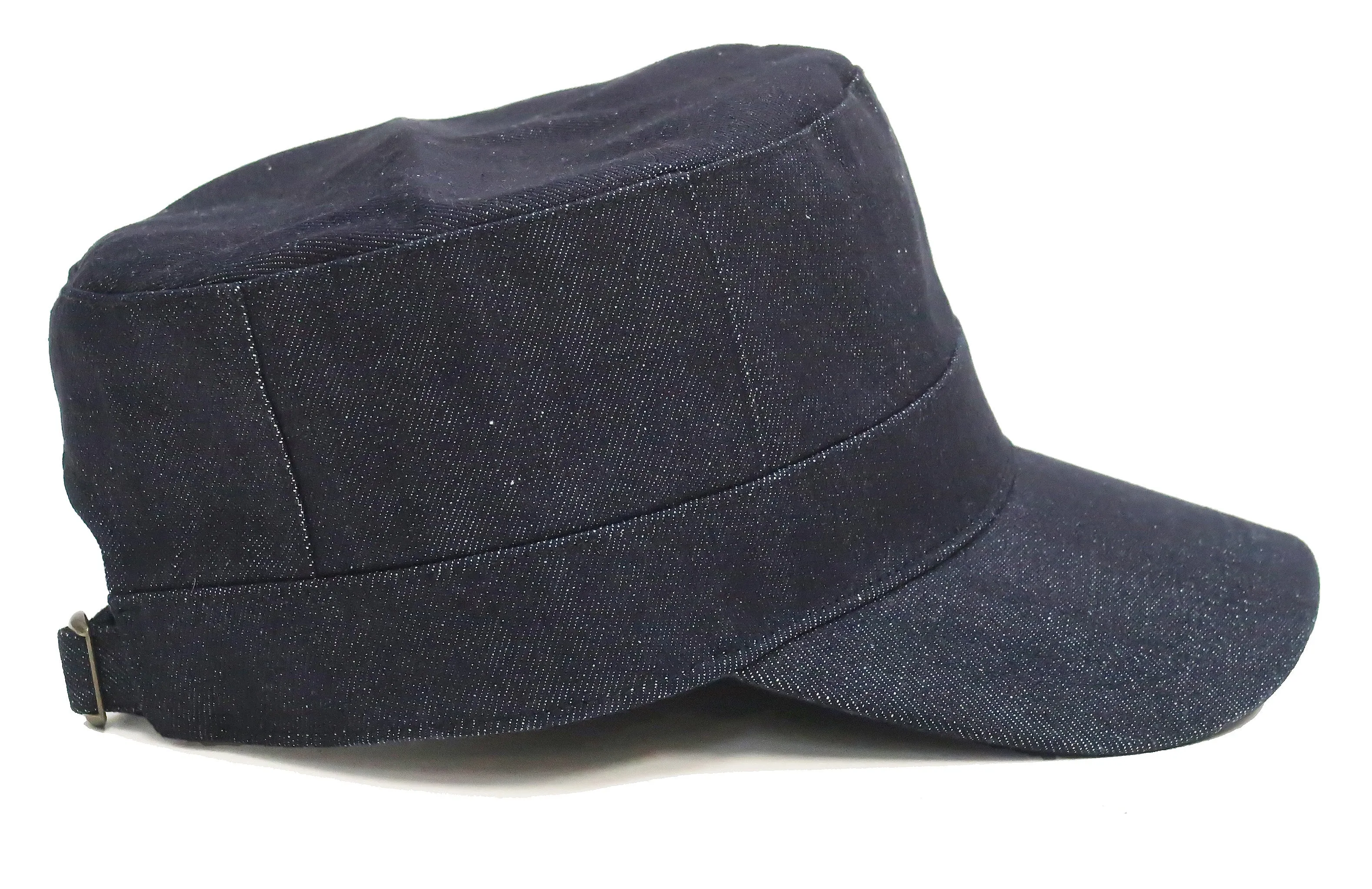 Studio D'artisan Denim Work Cap Men's Adjustable Flat Top Railroad Engineer Hat D7222