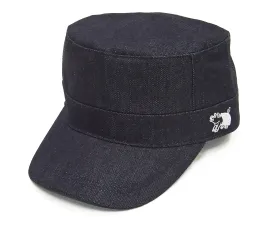 Studio D'artisan Denim Work Cap Men's Adjustable Flat Top Railroad Engineer Hat D7222
