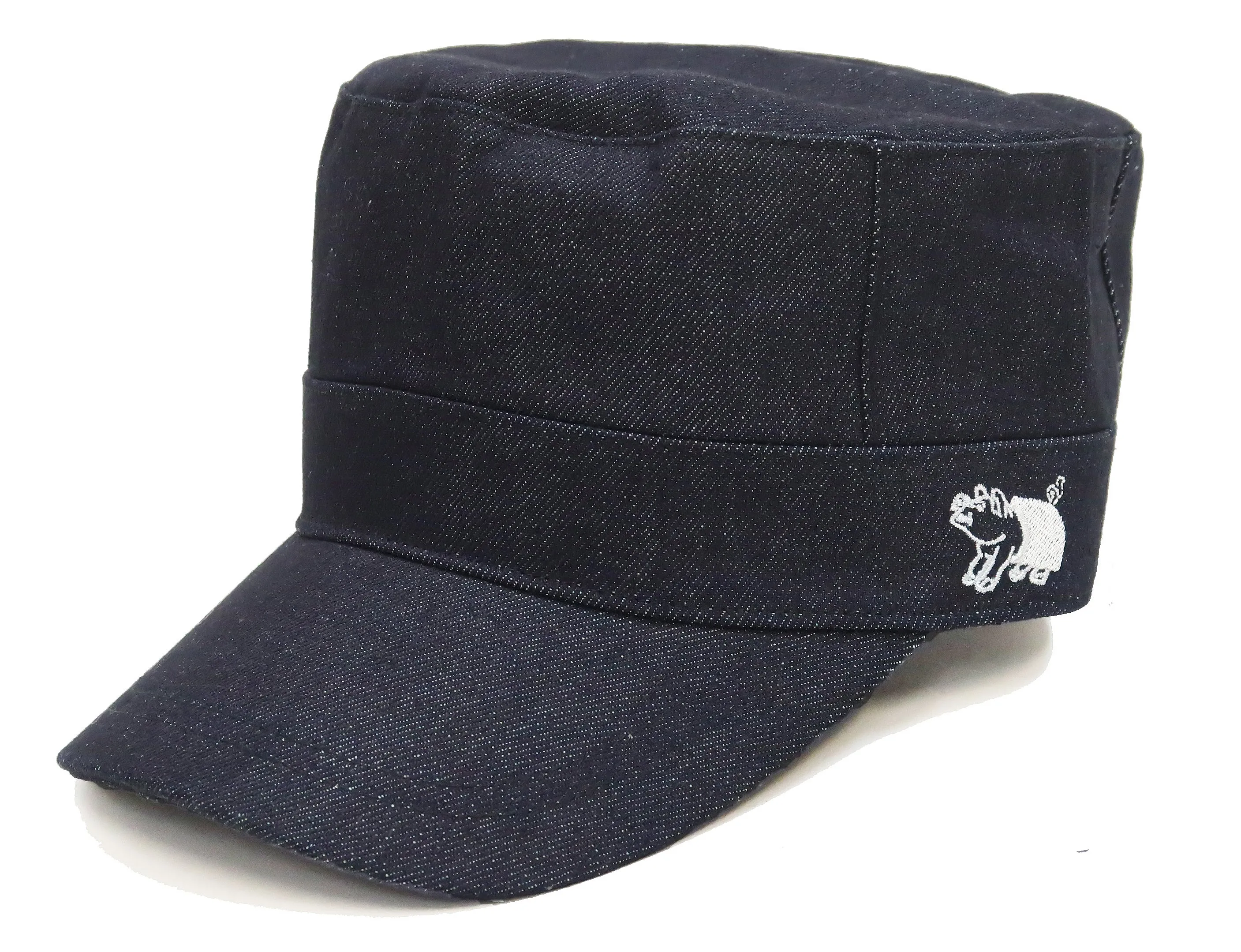 Studio D'artisan Denim Work Cap Men's Adjustable Flat Top Railroad Engineer Hat D7222