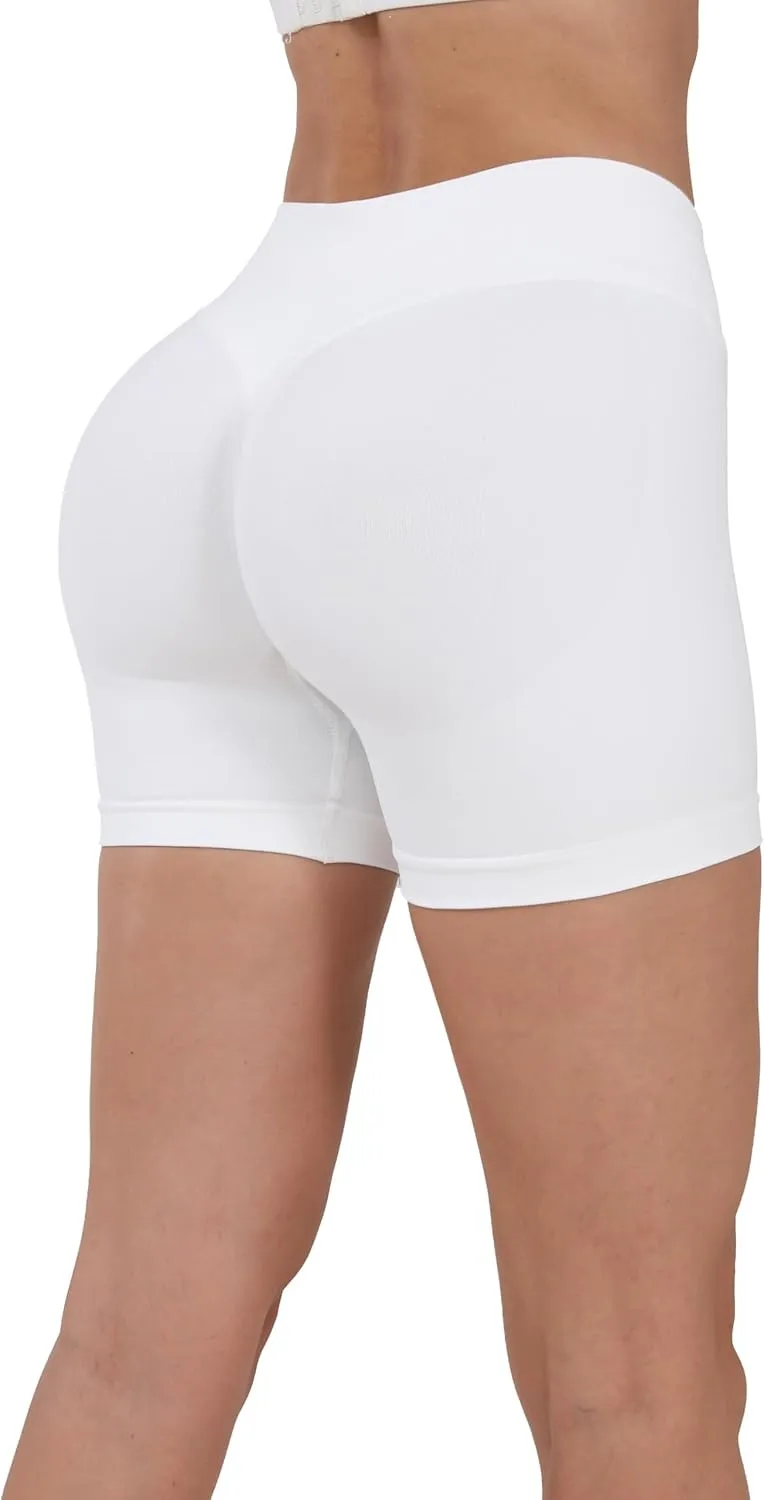 STUNNY Women Workout Impact Shorts Gym Shorts Scrunch Butt Lifting Seamless Shorts Waisted Contour