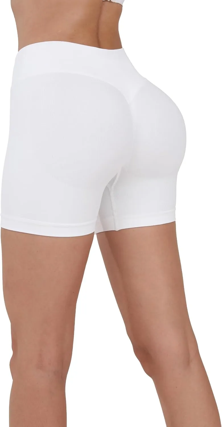 STUNNY Women Workout Impact Shorts Gym Shorts Scrunch Butt Lifting Seamless Shorts Waisted Contour