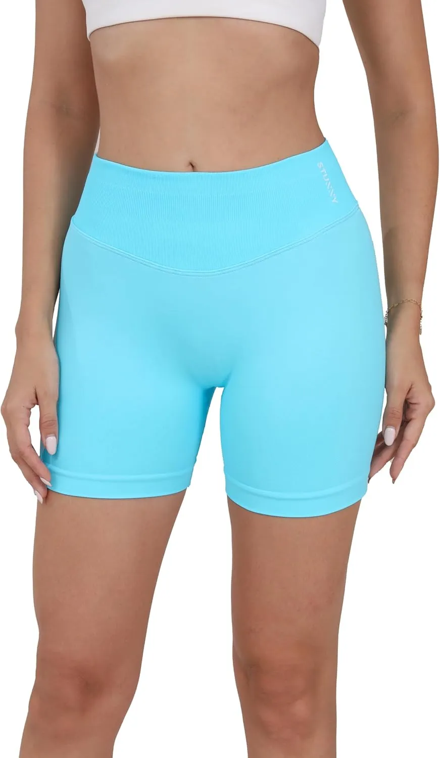 STUNNY Women Workout Impact Shorts Gym Shorts Scrunch Butt Lifting Seamless Shorts Waisted Contour
