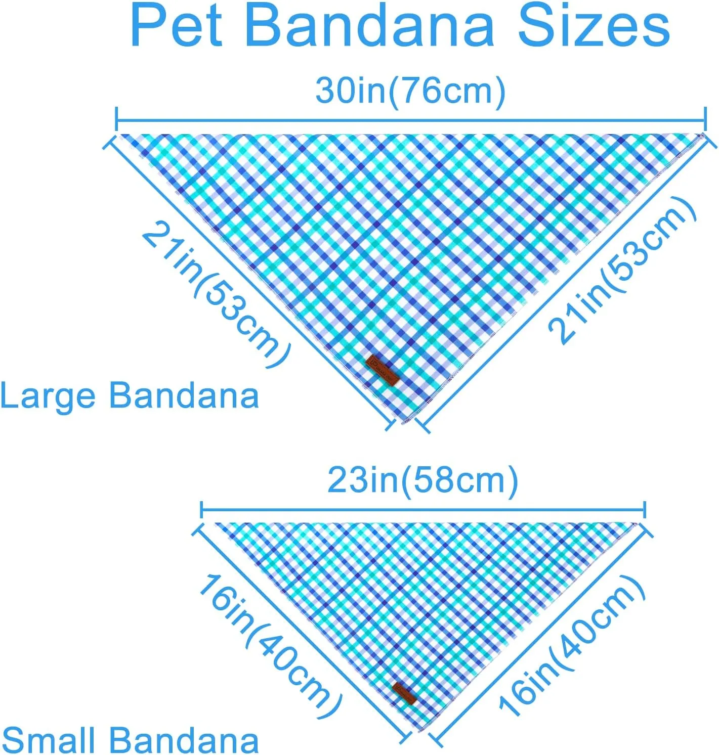 Summer Dog Bandana, Comfortable Cotton Grid Triangle Bid Scarf for Medium Large Dog, Washable Pet Kerchief for Boy Girl Dogs, Blue and White Cute Bandana Dog, Cute Classic Dog Bid Scarf