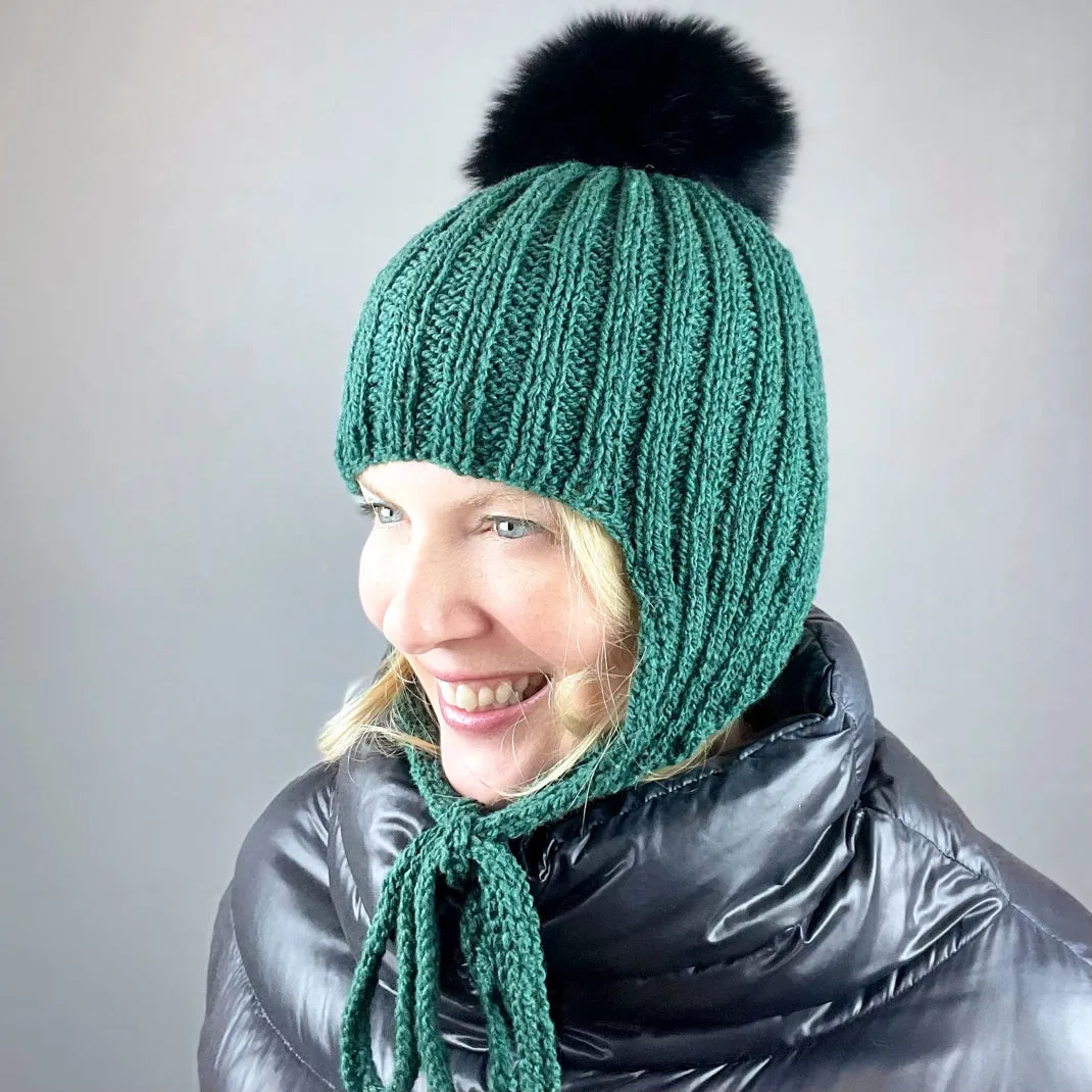 The Cozy Earflap Hat Knitting Kit | Queensland Kathmandu DK & Knitting Pattern (#403)