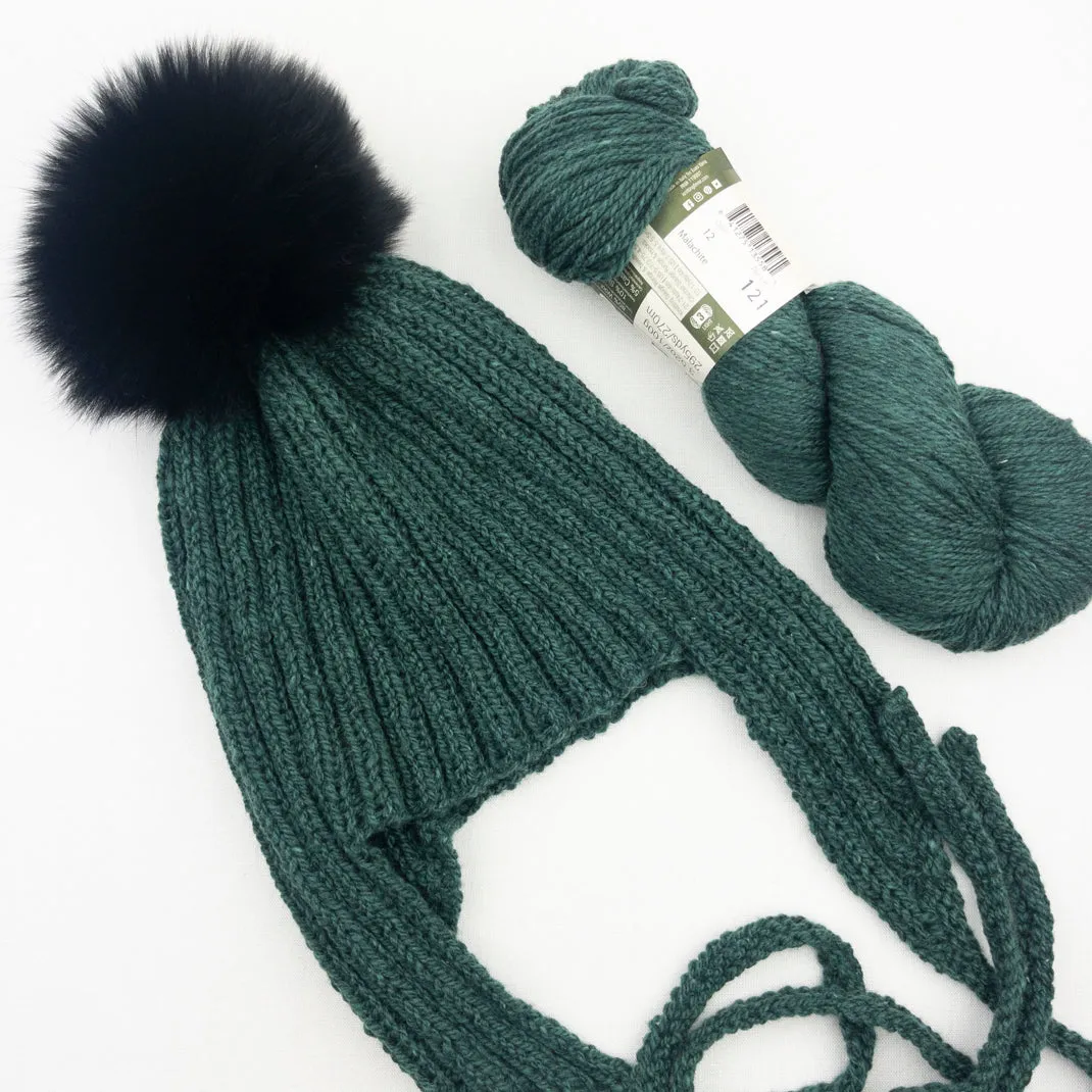 The Cozy Earflap Hat Knitting Kit | Queensland Kathmandu DK & Knitting Pattern (#403)