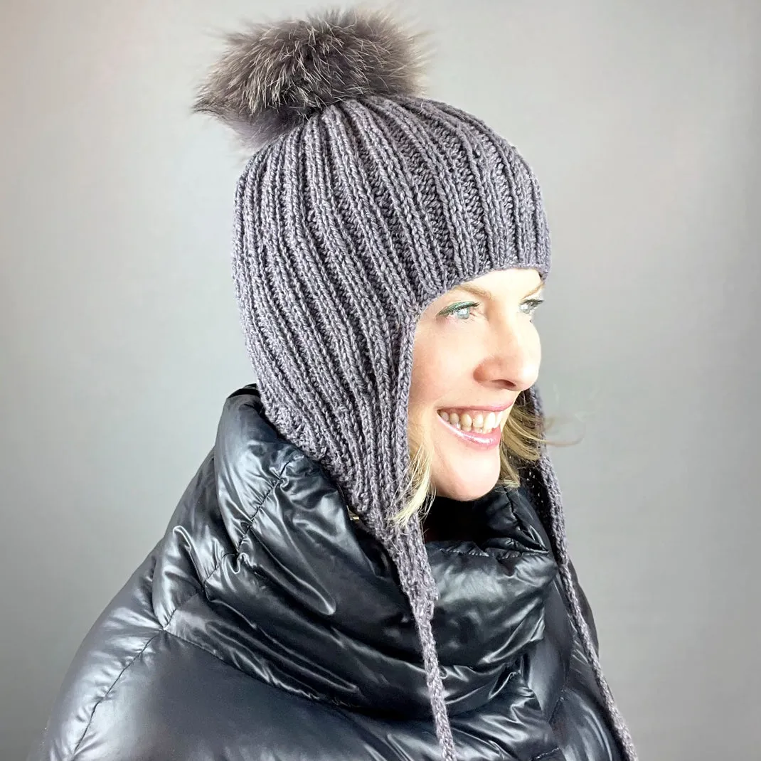 The Cozy Earflap Hat Knitting Kit | Queensland Kathmandu DK & Knitting Pattern (#403)