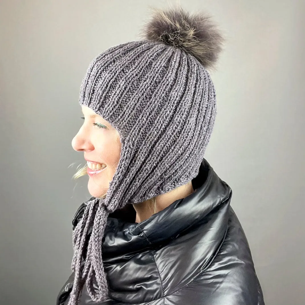 The Cozy Earflap Hat Knitting Kit | Queensland Kathmandu DK & Knitting Pattern (#403)