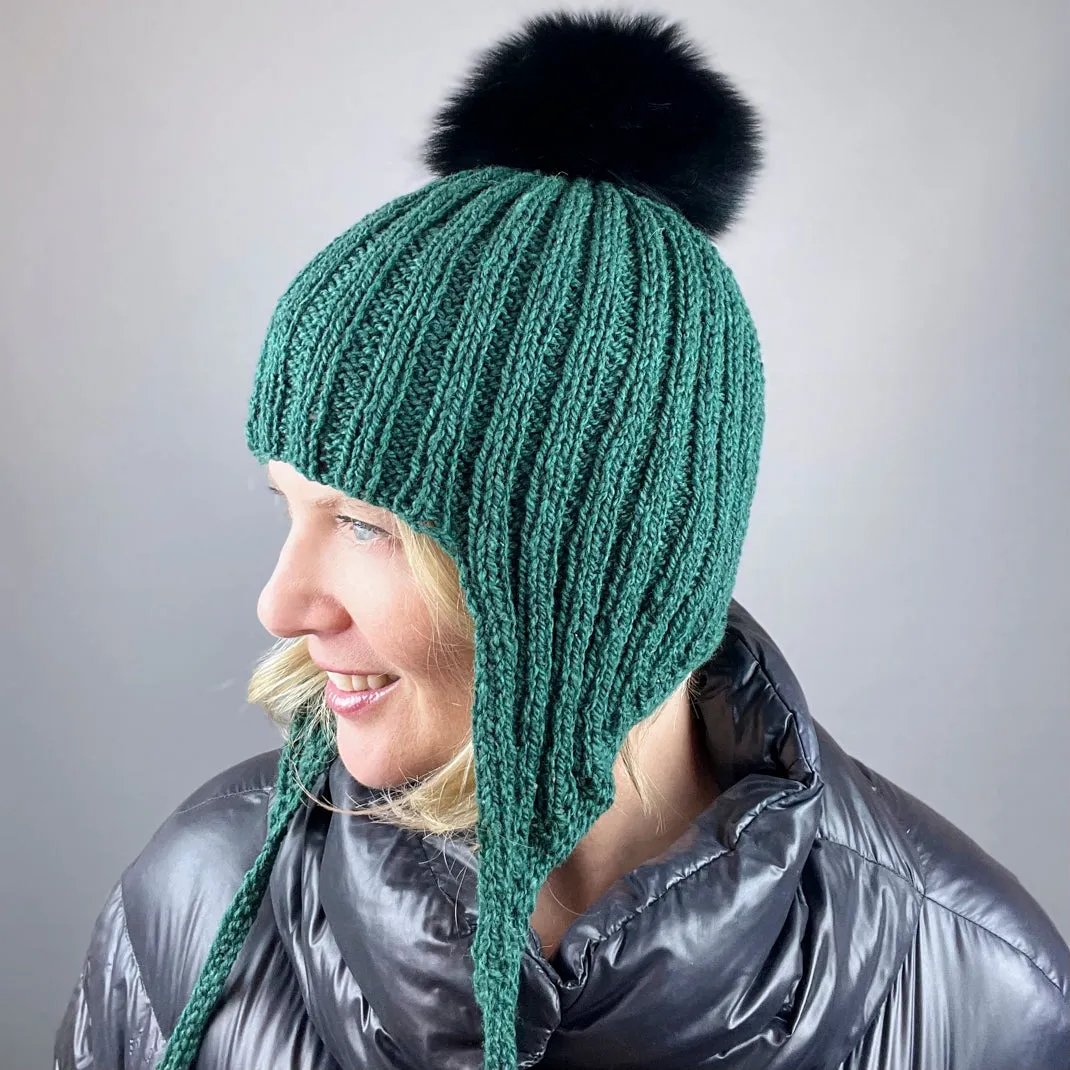 The Cozy Earflap Hat Knitting Kit | Queensland Kathmandu DK & Knitting Pattern (#403)