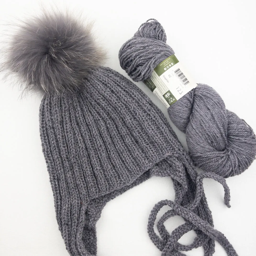 The Cozy Earflap Hat Knitting Kit | Queensland Kathmandu DK & Knitting Pattern (#403)