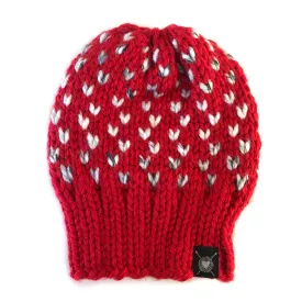 Tiny Hearts Slouchy Beanie in XOXO Slouch