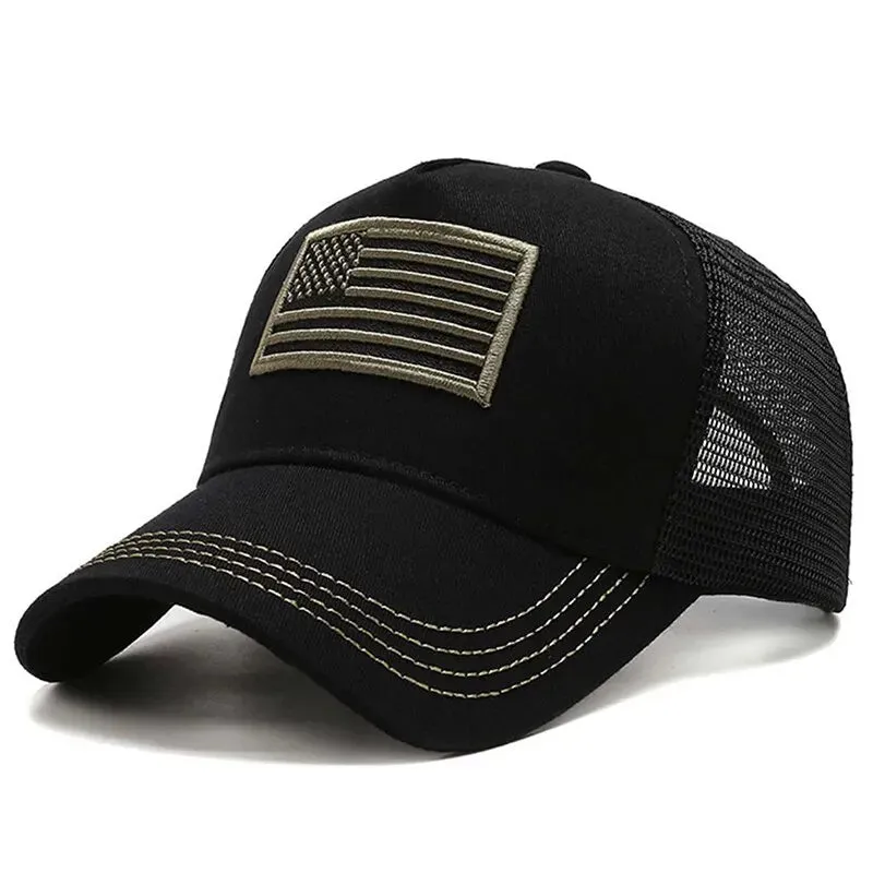 Trucker hat American Flag Baseball cap Net Cap Adjustable Casual trucker hat